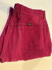 Wrangler Corduroy Size 18  Vintage  Pants Raspberry Color  80's Women's - Picture 1 of 9