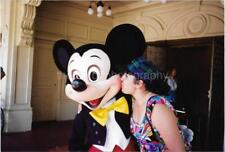 FOUND DISNEY MASCOT PHOTO Color MICKEY MOUSE + FRIEND Snapshot VINTAGE  211 49