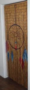 Bamboo Beaded Curtain for Doorways Hanging Room Divider  Dream Catcher - Picture 1 of 4