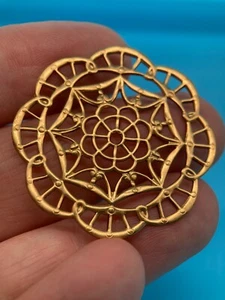 Brass Filigree - Large Circular with Swedge Hole - 40mm - 25 Pieces - Picture 1 of 7