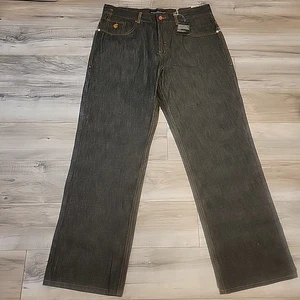 Rockawear Jeans Mens 38 Denim Baggy Hip Hop Y2K Embroidered Pockets VGT NEW - Picture 1 of 12
