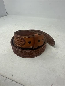 vintage western leather belt men-300 - Picture 1 of 5