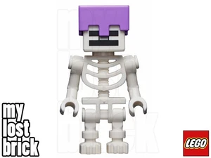 LEGO Minecraft - Skeleton Minifigure with Helmet from set 21146 (min065) - NEW - Picture 1 of 3