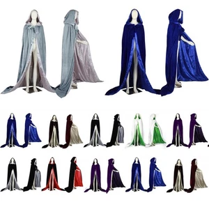 New Velvet Cape Hooded Cloak Coat Christmas Wedding Shawl Plus Stock Size S-6X - Picture 1 of 26
