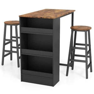 Küchentisch mit 2 Hockern Platzsparender Bistrotisch Thekentisch Esstisch Set St - Bild 1 von 4