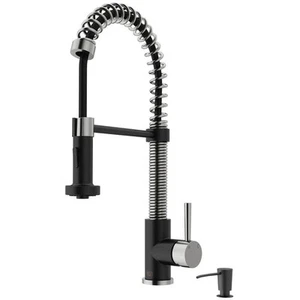 VIGO Edison Single Handle Pull-Down Sprayer Kitchen Faucet Set with Soap in and - Picture 1 of 12