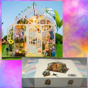 Sunshine Flower Dollhouse Kit GREENHOUSE w Furniture NIB Kids Building ATL - Picture 1 of 6