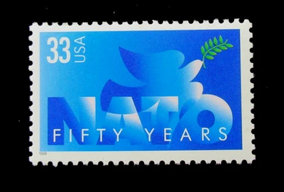 US Stamp Scott 3354 NATO 50th Anniversary 33 Cent 1999 Mint MNH - Image 1 of 2