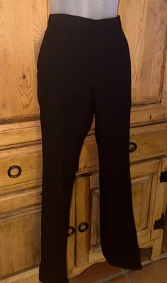 Pantalones de vestir MARNI negros mezcla viscosa pierna recta Italia cremallera lateral talla 38 Foto 1 de 4