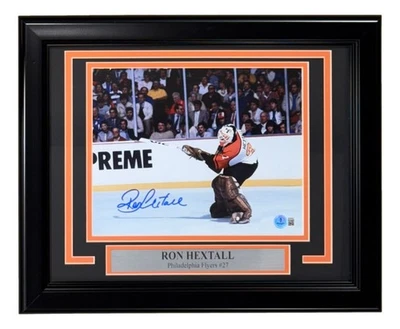 Ron Hextall Signed Framed 8x10 Philadelphia Flyers 1st Goal Photo BAS - Image 1 of 2