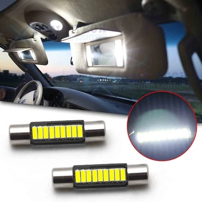 Xenon White 30MM 9SMD LED For Car Vanity Mirror Light Sun Visor Bulb JDM 6641 T6 - Image 1 of 4