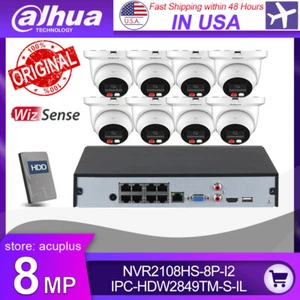 alhua CCTV System Kit 8MP Smart Dual Light ColorVu Camera + 8CH 8POE 4K NVR Lot  - Picture 1 of 22