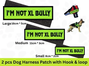 I Am Not XL Bully Dog Patch Green Embroidered S/M/L hook and loop fits julius k9 - Picture 1 of 8