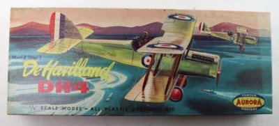 Vintage Aurora 1/48 Scale 1957 112-98 World War 1 WW1 De Havillan DH4 Complete - Image 1 of 4