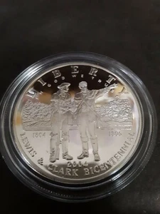 2004 P Lewis & Clark Bicentennial Commemorative Silver Gem Proof Dollar W/ COA - Picture 1 of 10