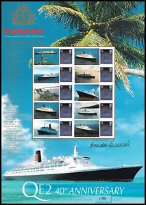 Hoja Smilers Commodore Warwick 2007 GB Cunard QE2 40º Aniversario BC-118 Firmada - Imagen 1 de 2
