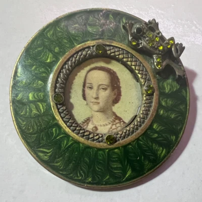 GREAT TWO'S COMPANY ESMALTE STRASS MOLDURA REDONDA TARTARUGA FRETE GRÁTIS - Imagem 1 de 4