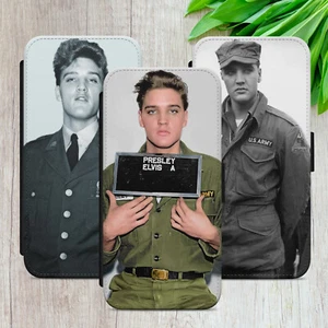 ELVIS PRESLEY FLIP CASE FOR IPHONE SAMSUNG GOOGLE ARMY GIFT WALLET PHONE COVER - Picture 1 of 38