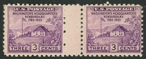 USA 752 Cuartel General de Washington Par de franqueo con canal vertical MLH NG - Imagen 1 de 1