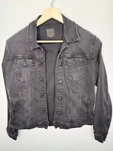 Joe's Jeans Womens Size Large Cotton Denim Jean Jacket Black Wash Slim Stretch - Picture 1 of 7