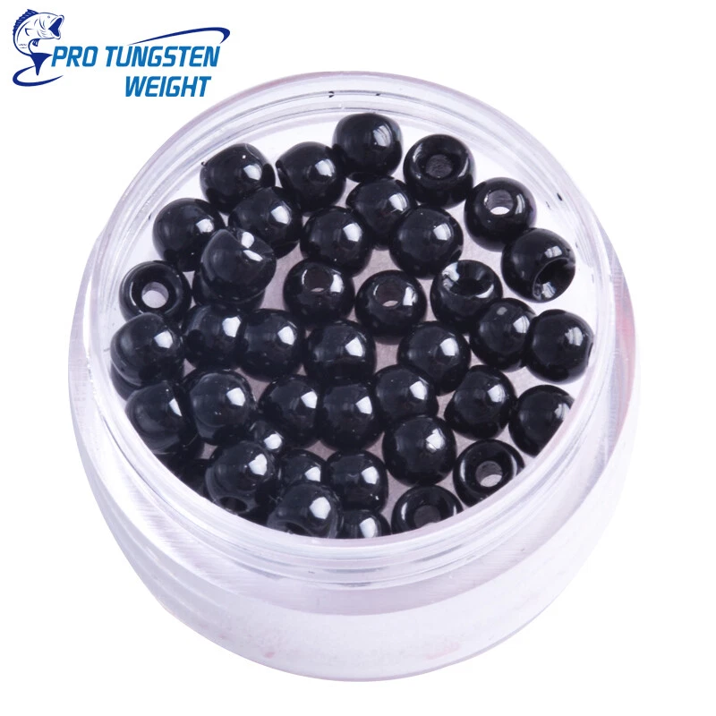100 pcs Tungsten Black Nickel Cyclops Fishing Beads 3mm ~1/8 inch - Image 1 of 1