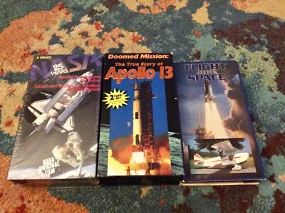 SPACE 5 VHS Lot NASA 25 Years APOLLO 13: DOOMED MISSION Flight & Space  - Image 1 of 3