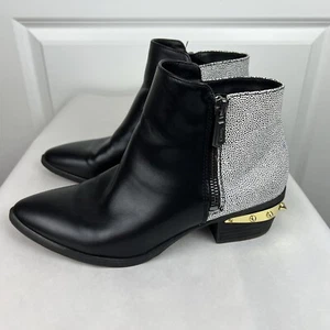 Stivaletti Sam Edelman Circus metallizzati a punta nera finta pelle a punta 7,5 - Foto 1 di 13