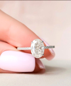 1.30 Ct IGI GIA Lab Created Diamond Engagement Ring Oval Cut 14K White Gold