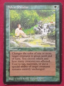 Magic The Gathering LEGENDS SYLVAN PARADISE green card MTG - Picture 1 of 2