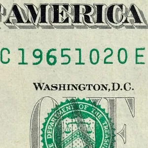 1965 October 20th Dollar 60th Birthday Anniversary Fancy Serial Number Dollar - Picture 1 of 3