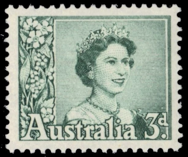 AUSTRALIA 316 (SG311) - Queen Elizabeth II "1959 Bluish Green" (pb73986) - Imagem 1 de 1