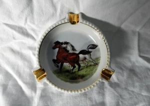 Schumann Arzberg Germany RUNNING PLAYING HORSES ASHTRAY #20 Golden Crown E&R - Picture 1 of 6