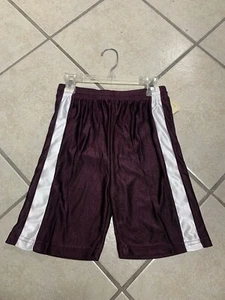 Youth Large Burgundy Maroon & White 6” Inseam Dazzle Athletic Shorts NWT - Picture 1 of 3