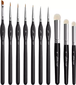 Miniature Paint Brushes Drybrush-10Pcs Micro Detail Paint Brush Set, Small Fine - Picture 1 of 12