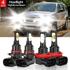 9005+H11 For Nissan Pathfinder 2013-2016 LED Headlight Bulb Kit High & Low Beam - Picture 1 of 12