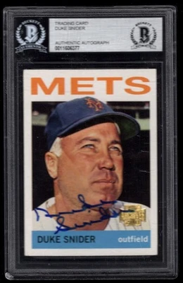 2001 Topps Archives Duke Snider(Mets) Auto BGS Authentic - Image 1 of 2