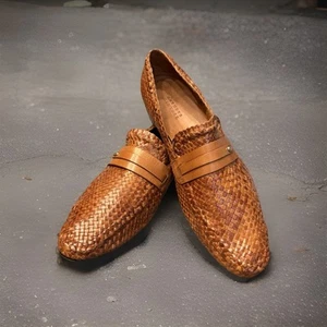 NIB Barneys New York Italian Woven Leather Loafers Shoes Size 10 M New $360 - Picture 1 of 22