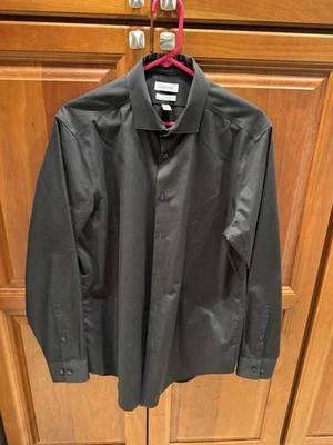 Calvin Klein Men’s Long Sleeve Black Dress Shirt Size 16 1/2 34/35 - Image 1 of 4