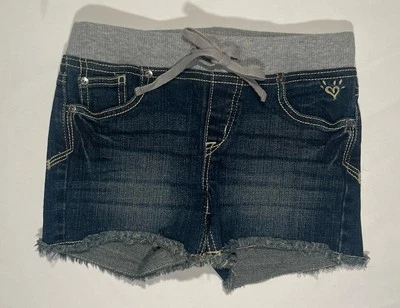 Pantalones Cortos de Jean Justice Girls Talla 12S Azul Denim Gris Tejido Acanalado Cintura Banda -NUEVO SIN ETIQUETAS Foto 1 de 3