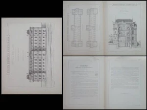 NERIS LES BAINS, HOPITAL - GRAVURES ARCHITECTURE 1896 - T. BOURGEOIS - Picture 1 of 1
