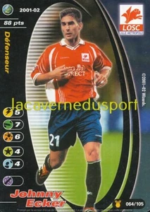 U64 JOHNNY ECKER # LILLE LOSC CARTE WIZARDS FOOTBALL CHAMPIONS 2001 2002 - Imagen 1 de 1