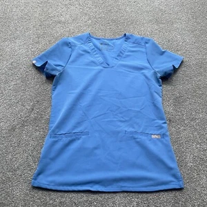 FIGS Shirt XS Extra Small Blue Casma Three Pocket V-Neck Nurse Scrub Ladies - Picture 1 of 9