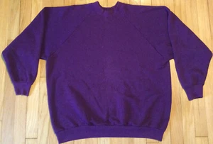 Thrashed Vintage Años 80 Fruit of the Loom Sudadera XL Cuello Redondo Púrpura Manchado - Imagen 1 de 5