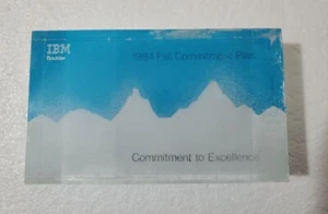 Vintage 1984 IBM Boulder Lucite Paperweight Block - Commitment Plan Excellence - Picture 1 of 9