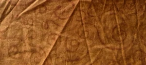 SWIRL DESIGN ON GOLD/BROWN  PRINT  100% COTTON FABRIC 27X42 INCHES - Picture 1 of 2