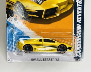 Hot Wheels HW ALL STARS '12 LAMBORGHINI REVENTON Yellow #121 Orange Lined Rims - Picture 1 of 6