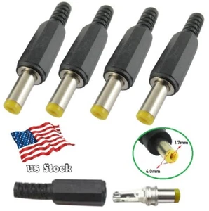 4er-Pack DC Power 4,0 x 1,7 mm Stecker Lötrohr geformte Steckverbinder - Bild 1 von 6