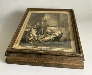Antique Women’s Dressing Box Engraving La Soirée D’Hyver Ingouf Junior Sculp1774 - Picture 1 of 16