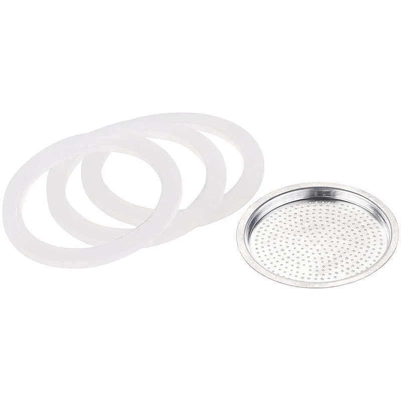 CUCINA DI MODENA Ersatz-Dichtungsringe und Filter für Espresso-Kocher für 3 Tassen