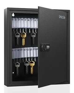 60-Key Slotted Key Cabinet w/ Combination Lock Wall Mounted Steel Key Organizer - Picture 1 of 7